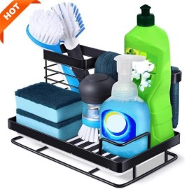 NEW Kitchen Caddy Sink Organizer, Stainless Steel Sink Caddy Sponge Holder Black