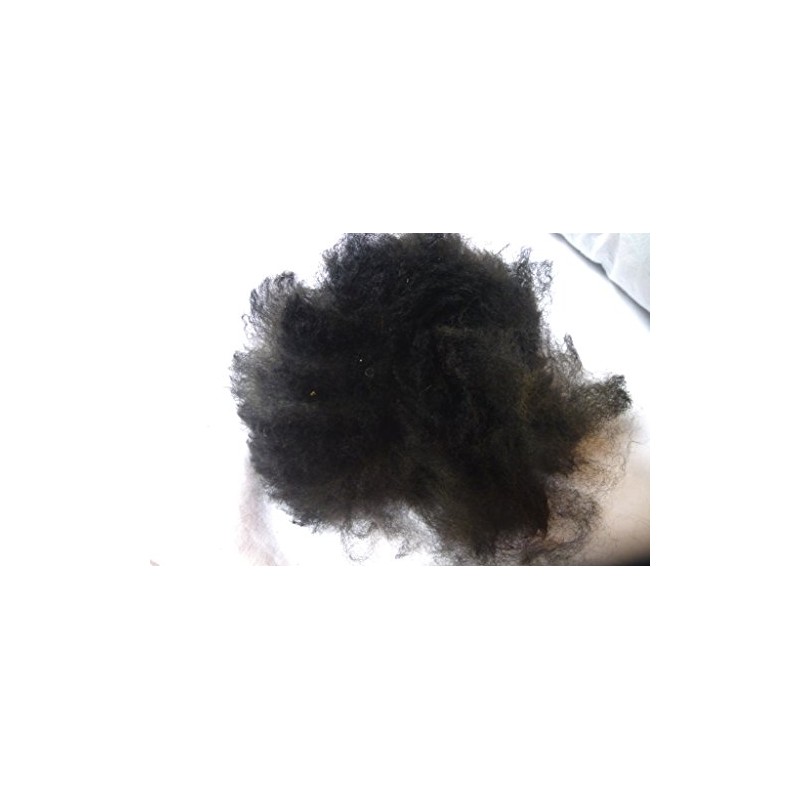 Black huacaya Cria Baby Alpaca Spinning Felting Crafting Fiber Fleece