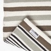 HOMESCAPES Small Modern Striped Cotton Rug Black and Grey 60
