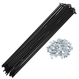 A ABSOPRO Bicycle Spokes 12G 280mm Length Bike Wheel Spokes Carbon Steel Black 1 Set