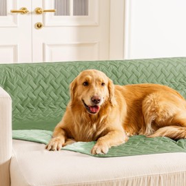 gogobunny 100% Double Sided Waterproof Dog Blanket Soft Pet Bed Cover Reversible Protect Furniture Couch Sofa Car for Puppy Cat Kids (Dark Green/Light Green, 82x102 Inch (Pack of 1))