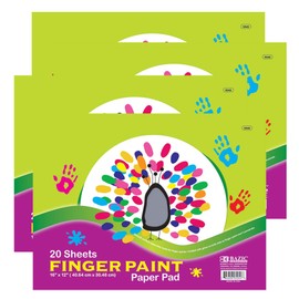 BAZIC Finger Paint Paper Pad 20 Sheets 16" X 12", Oil Painting Watercolor Papers, Gift for Kids Toddlers Classrooms School Home DIY Projects, 4-Pack