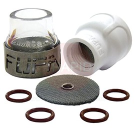 Furick Cup Dual FUPA #12 Welding Cup Kit w/Titanium Cover (FU12HKC) (1 Glass & 1 Ceramic Cup, Cover, O-Rings, 1 Spare Diffuser)