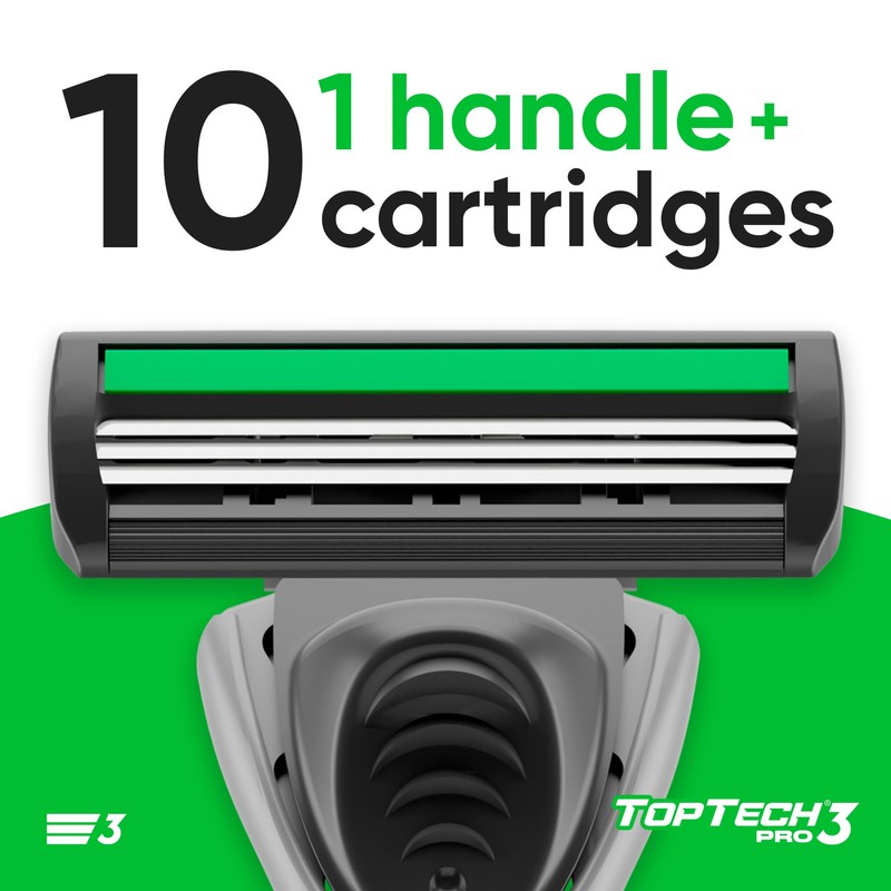 TopTech PRO 3 Razors for Men - Manual Shaving Razor