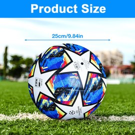 CLIUNT Championsleague Ball, Size 5 Football for Children and Adults, Professional Footballs with Pump, Football Fans Item Football Lovers, Birthday Gift, Regular Play and Training