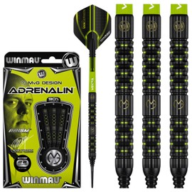 WINMAU Michael Van Gerwen MvG Adrenaline 22 g Professional Tungsten Softtip Darts Set with Flights and Shafts