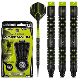 WINMAU Michael Van Gerwen MvG Adrenaline 22 g Professional Tungsten Softtip Darts Set with Flights and Shafts