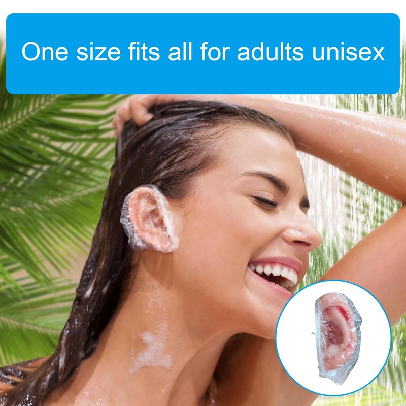 200PCS Clear Disposable Ear Covers, Disposable Ear Covers for Hair
