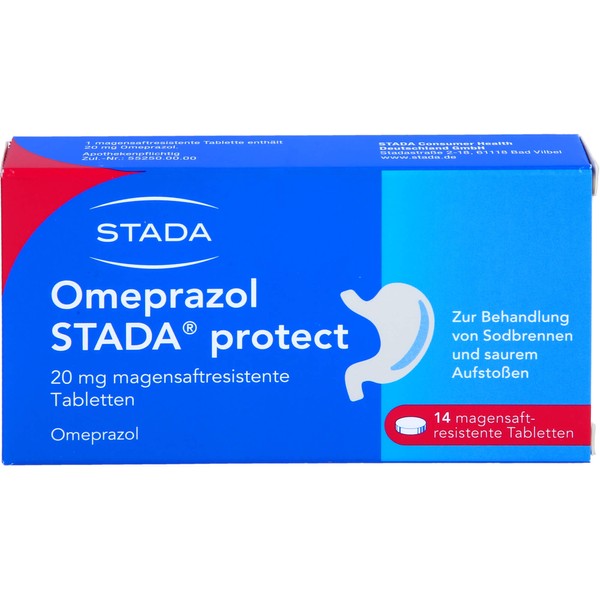 STADA Omeprazol STADA protect 20 mg Tabletten bei Sodbrennen, 14.0 St. Tabletten