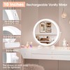 Hasipu 10-inch Lighted Makeup Mirror with Magnification, White Frame Rechargeable