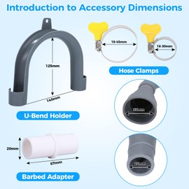 PinkCross Universal Washing Machine Drain Hose Extension, Flexible Washer & Dishwasher Hose, Portable Sink & Dehumidifier Pipe, Corrugated Plastic Hose with Clamp (10 FT)