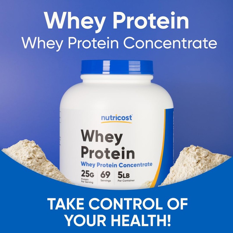 Nutricost Whey Protein Powder, Unflavored, 5 pounds - from Whey
