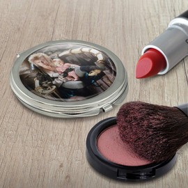 Labyrinth Goblin King On Throne With Baby David Bowie Jareth Toby Compact Travel Purse Handbag Makeup Mirror