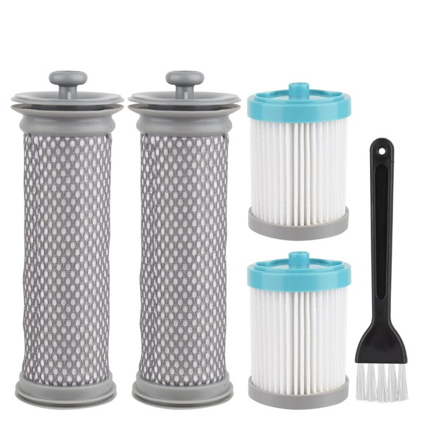 Replacement Filter kit Compatible with Tineco A10 Hero/Master, A11 Hero/Master, PURE ONE S11,PWRHERO11 Snap Cordless Vacuum Cleaner，2 Pack Pre Filters，2 Pack Vacuum Filters and 1 Brush