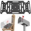 KOPKIO Universal Mailbox Mounting Bracket, Black Steel, Post Mount, 4mm