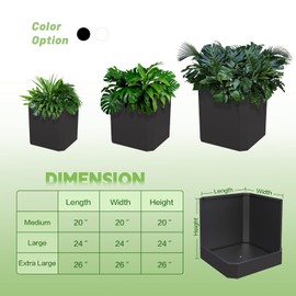 Steel Planter Box-24"x24"x24"-Large Square Planter Box-Outdoor Indoor-Cube Steel Planter Heavy Duty Black Metal Planter Flower Pot Commercial Residential for Home Garden Porch Hotel Patio