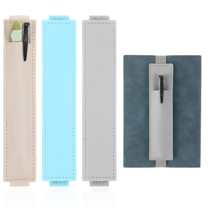 oruola 3 pack Journal Pen Holder,Adjustable Leather Pen Pouch for