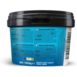 Bodylab24 Creatine Monohydrate 180 Capsules, with 3000 mg Creatine Monohydrate per Daily Dose, Pure Powder, High Dose Creatine for More Energy and Strength