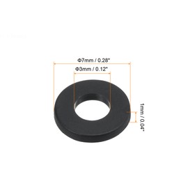 PATIKIL M3 Nylon Flat Washer, 100 Pack 3mm ID 7mm OD 1mm Thick Sealing Spacer Gasket Ring for Faucet Pipe Water Hose Fastener Bolt, Black