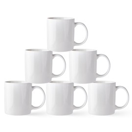AmorArc 12oz Off White Coffee Mugs Set of 6, Ceramic Coffee Mugs with Large Handle for Man, Woman, Light Weight Coffee Mugs Set for Latte/Cappuccino/Cocoa/Milk, Dishwasher & Microwave Safe, 6Pcs