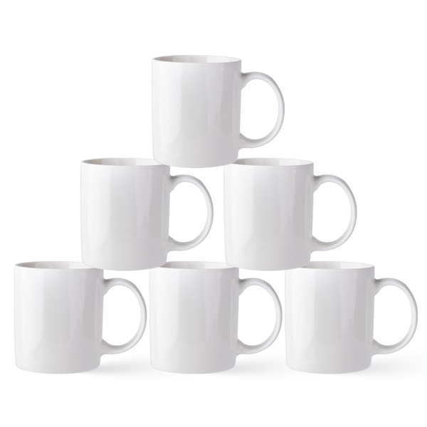 AmorArc 12oz Off White Coffee Mugs Set of 6, Ceramic