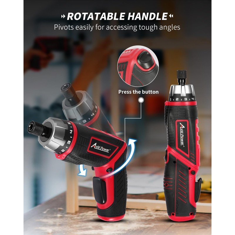 AVID POWER Electric Screwdriver Set Rechargeable 4V Cordless Screwdriver Kit