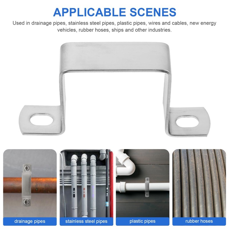 OSALADI 4PCS Square Tube Rest Clamps, 2X2" Stainless Steel Square