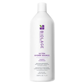Biolage Ultra Hydra Source Shampoo - Deeply Moisturizes and Hydrates Very Dry Hair, Cleanses and Tames Frizz, For Thick, Coarse Hair, Infused with Cupuaçu Butter & Salicylic Acid, 33.8 Fl Oz