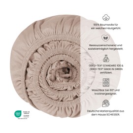 Uncover by Schiesser New Jersey Fitted Sheet 180 x 200 cm Taupe