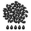 MECCANIXITY 200PCS Flat Back Acrylic Teardrop Gems 6x10mm Artificial Rhinestones for DIY Crafts Bead Wedding Party Face Painting Jewelry Making Pale Black