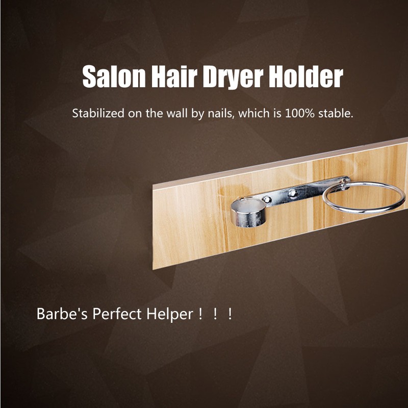 Salon Galvanized Stainless Steel Hair Dryer Holder Hands Free Comb