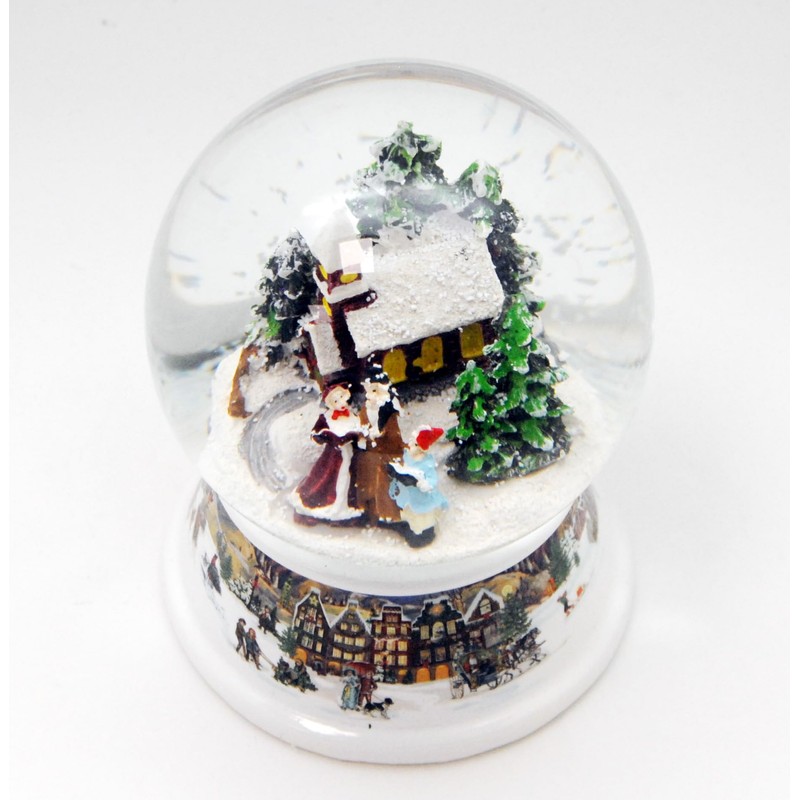 Nostalgie-Schneekugel Romantischer Winterspaziergang Spieluhr Winter Wonderland 10cm Durchmesser * 20224
