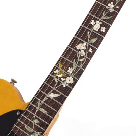 Fuyoooo 2 Pack Guitar Fret Markers Stickers Guitar Fretboard Stickers White Pearl Style, Fits 21, 22 & 24 Fret Guitars(Hummingbirds Flowers)