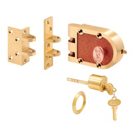 Segal SE 15361 Deadbolt – Jimmy-Proof Design Prohibits Forced Entry by Spreading of Door Frames – Solid Bronze Alloy, Brushed Brass, Angle and FLAT Strike, Single Cylinder (Single Pack)
