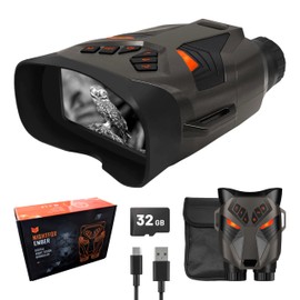 Night Vision Goggles - Nightfox Ember Night Vision Binoculars, Easy To Use with Extra Large Screen, 4x Magnification, 250m Range, 4K Video Recording, Adult NVG Goggle Binocular for Wildlife, Camping