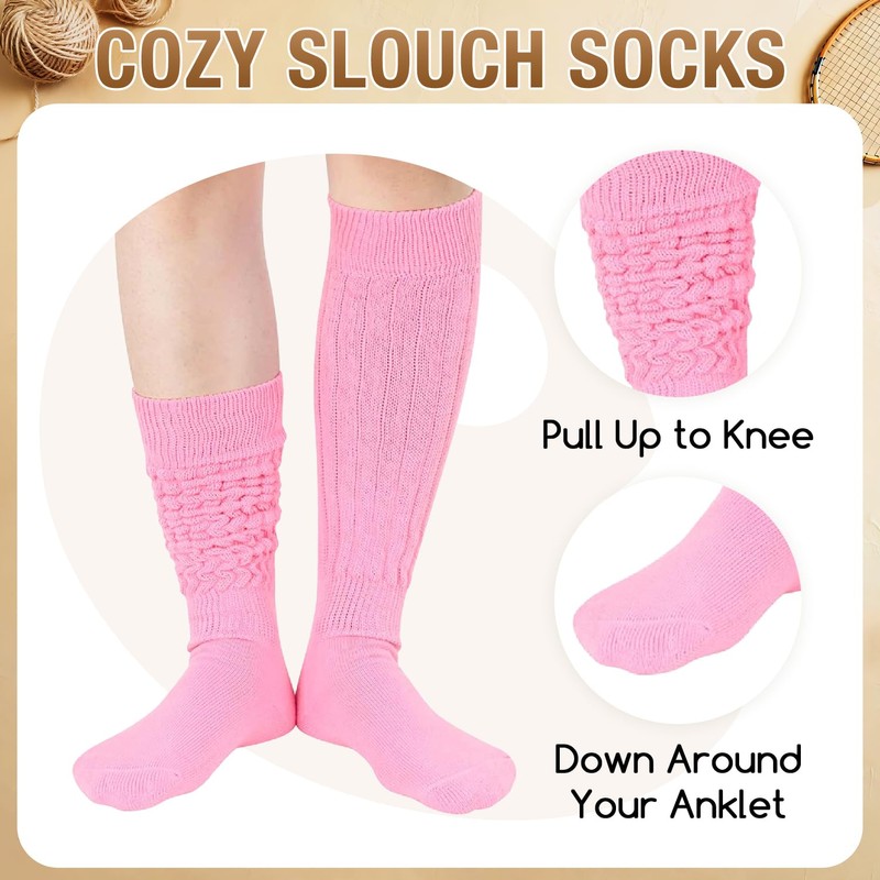 Slouch Gifts for Women - Slouchy Scrunch Scrunchy Socks, Pink