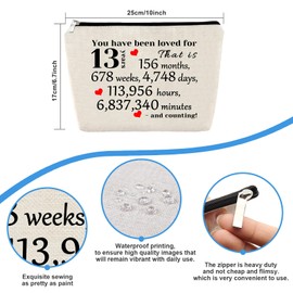 13th Girls Birthday Gifts Makeup Bag 13 Year Old Girl Gift Ideas Travel Cosmetic Bag Birthday Gifts for 13 Year Old Girls Bestie Sister Daughter Friend Niece Sweet 13th Anniversary Birthday Gifts