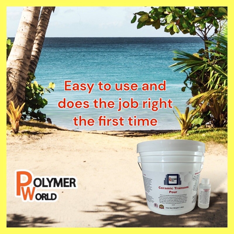 POLYMER WORLD Ceramic Transom Pour for Transom Repairs Docks Power