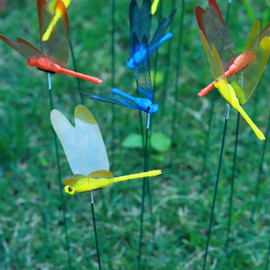 Namhcir 20Pcs Dragonfly Stakes, 9.8inch Dragonfly Garden Ornaments 3D Dragonfly Patio Decor Party Supplies for Indoor, Outdoor, Yard, Christmas Decor