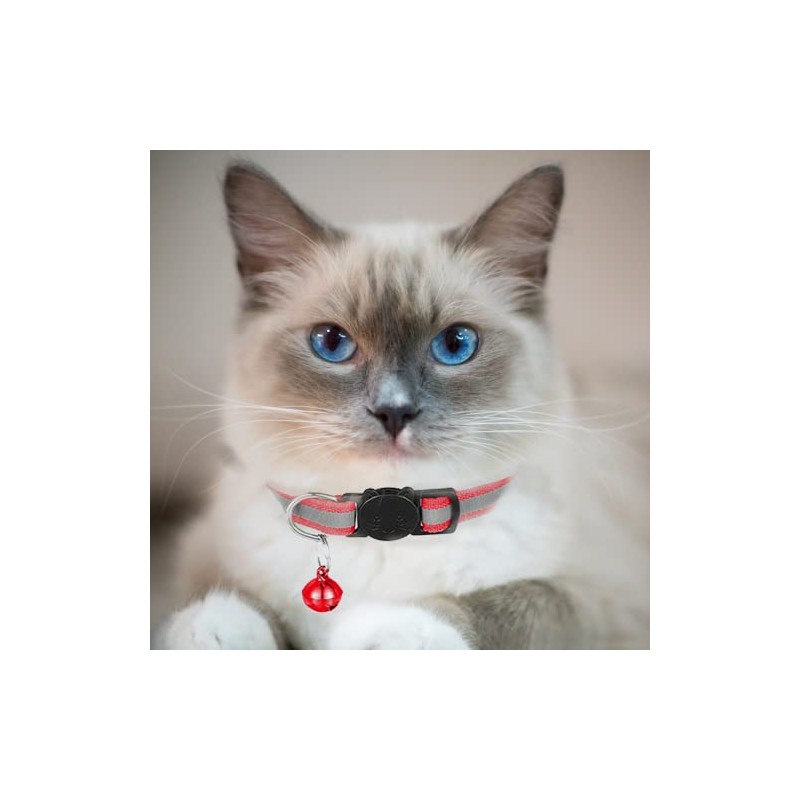 Hepplly 6-Pack Cat Collars Quick Release Reflective Kitten Collar with