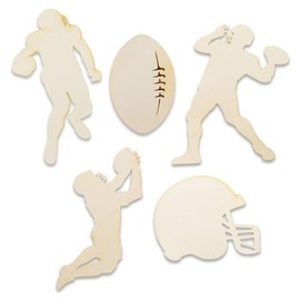 Summer-Ray 20 Wooden American Football Laser Cutout in 5 Designs DIY Craft Room Decoration Art Ornament