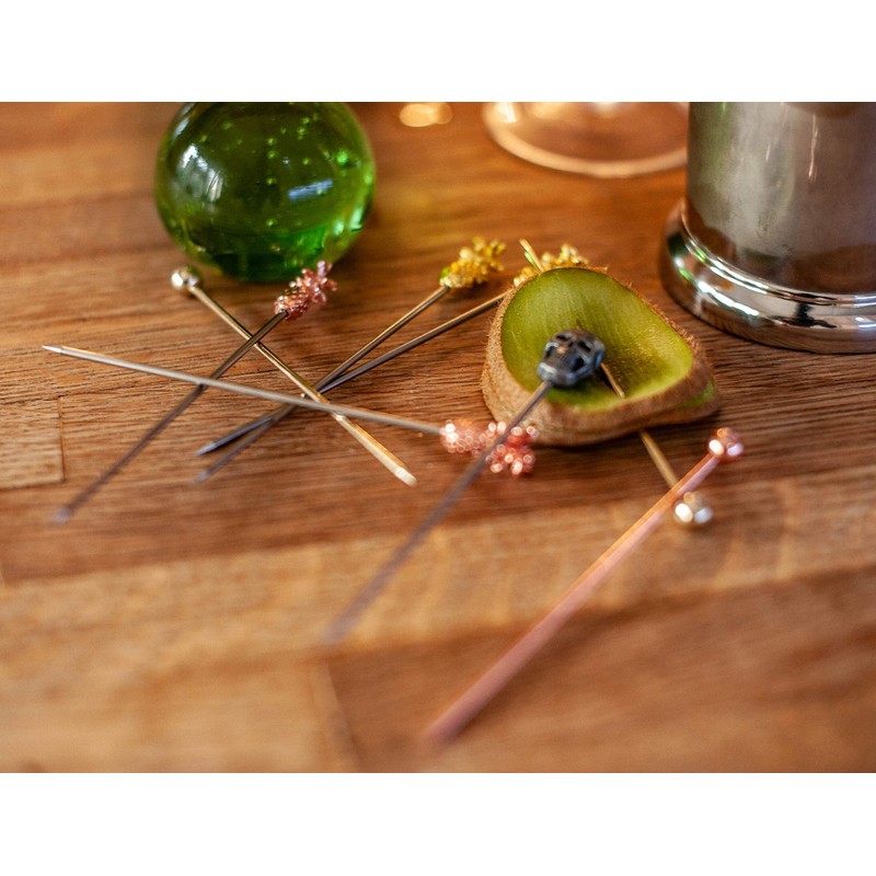 Pineapple Garnish Pick Copper Plated Pk10
