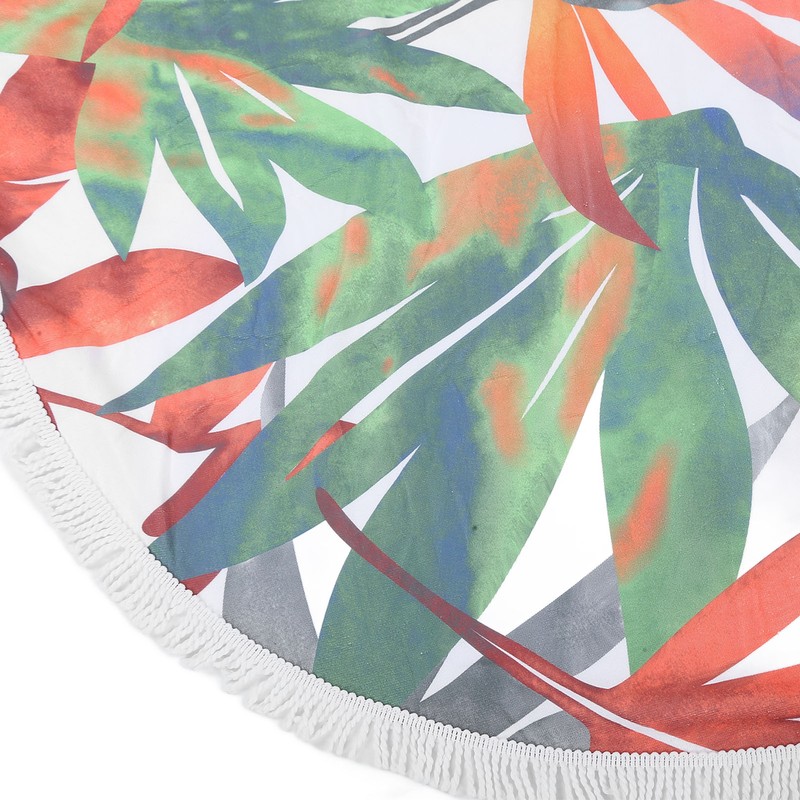 Round Beach Towel Blanket Circular Beach Tassels Blanket Oversized Picnic