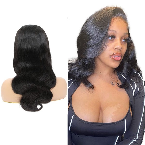 Real Hair Wig, Lace Front Wigs, Pre-Plucked, Bleached Knots, Natural Hairline 4x4 Free Part Lace Closure Wig, 150% Density, 9A Brazilian Virgin Hair Wigs, Body Wave, 18 Inches (4