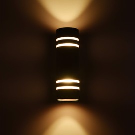 Architectural 2-Light Outdoor Wall Light, Exterior Sconce Lantern for House Deck Porch, Oil Rubbed Bronze with Frosted Glasses [ETL Listed]