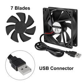 92mm USB Cooling Fan (9225) 5V DC Brushless Fan - For Small PC Cases, 3D Printers, Electronics Quiet design for efficient air cooling. Compact cooler ideal for DIY projects and overheating protection