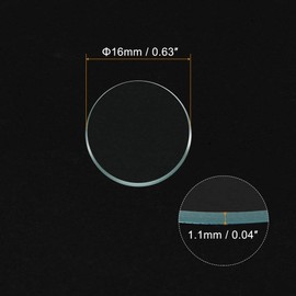 uxcell 6-Pack Watch Crystal Lens Glass 16mm Dia. Round Flat Mineral Replacement Parts for Watchmaker Repair