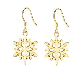 Christmas Earrings for Women Girls- Snowflake Drop Earrings, Gold Dangle Xmas Earrings, Christmas Xmas Jewellery Gifts for Women Girls