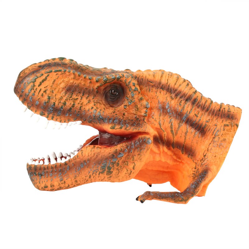 Soft Dinosaur Head Hand Puppet Kids Child Stories Role Play