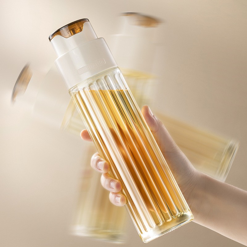 Automatic Opening & Closing Oil Bottle, Glass Oil Dispenser with